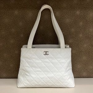 🔥🔥🔥Chanel Caviar White Shoulder Bag Tote